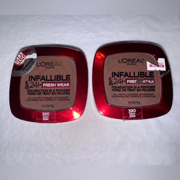 L’Oréal INFALLIBLE 24 Hour Fresh Wear Foundation in a Powder - Shade 390 EBONY - Picture 1 of 3